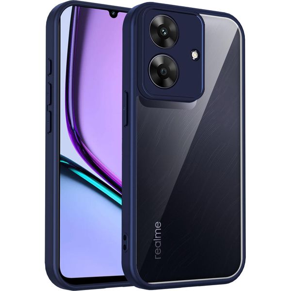 Custodia Per Realme Note 60/Realme Note 60X/Realme Narzo N61 Copertura Posteriore Trasparente Con Cornice In Tpu, Antiurto Blu-image
