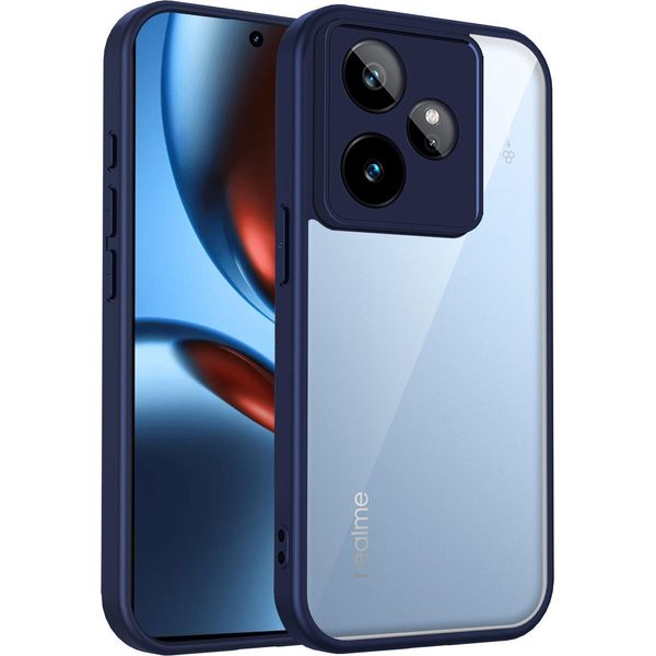 Custodia Per Realme Gt 6/Realme Gt 6T/Realme Gt Neo6/Realme Gt Neo6 Se Cover Posteriore Trasparente Con Telaio In Tpu, Antiurto Blu-image