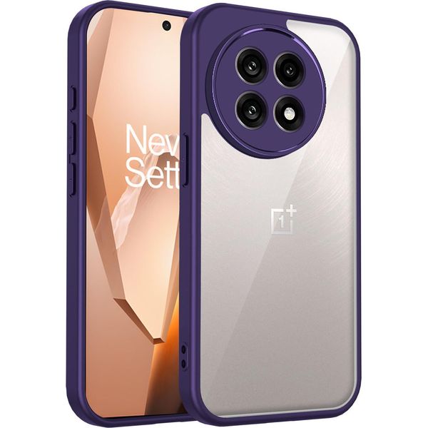 Custodia Per Oneplus 13R/Oneplus Ace 5/Ace 5 Pro Copertura Posteriore Trasparente Con Cornice In Tpu, Antiurto Viola-image