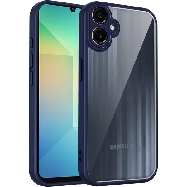 Custodia Per Samsung Galaxy A06/A06 5G Cover Posteriore Trasparente Con Cornice In Tpu, Antiurto Blu-image