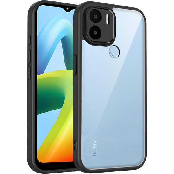 Custodia Per Xiaomi Redmi A1+/Redmi A2+/Poco C50/Poco C51 Cover Posteriore Trasparente Con Cornice In Tpu, Antiurto Nero-image