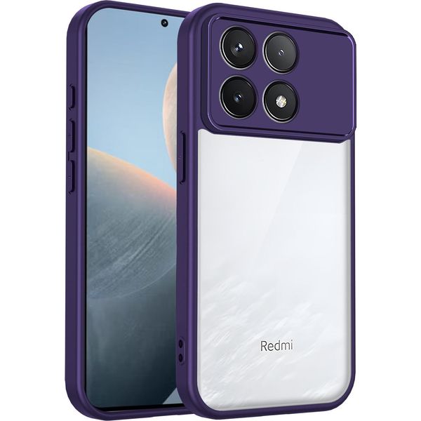 Custodia Per Xiaomi Poco F6 Pro/Redmi K70/K70 Pro Cover Posteriore Trasparente Con Cornice In Tpu, Antiurto Viola-image
