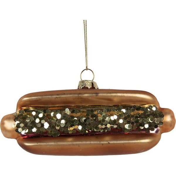 Targhetta Natalizia Clayre & Eef 13X4X6 Cm In Vetro Marrone-image