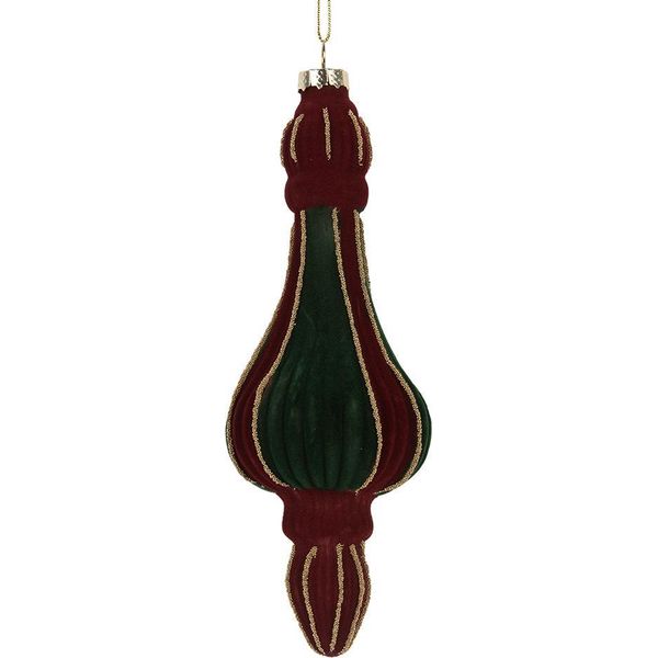 Guaina Natalizia Clayre & Eef Ø 6X17 Cm In Vetro Rosso Verde-image