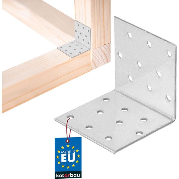 Kotarbau® Connettore Angolare Angolo Pesante 60 X 60 X 60 Mm In Acciaio Zincato Angolo In Acciaio Stabile Connettore Per Travi Durevole Argento-image