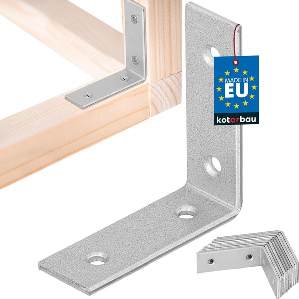 Kotarbau® Set Di 12 Connettori Angolari Angolo Pesante 50 X 50 X 17 Mm In Acciaio Zincato Angolo In Acciaio Stabile Connettore Per Travi Durevole Argento-image