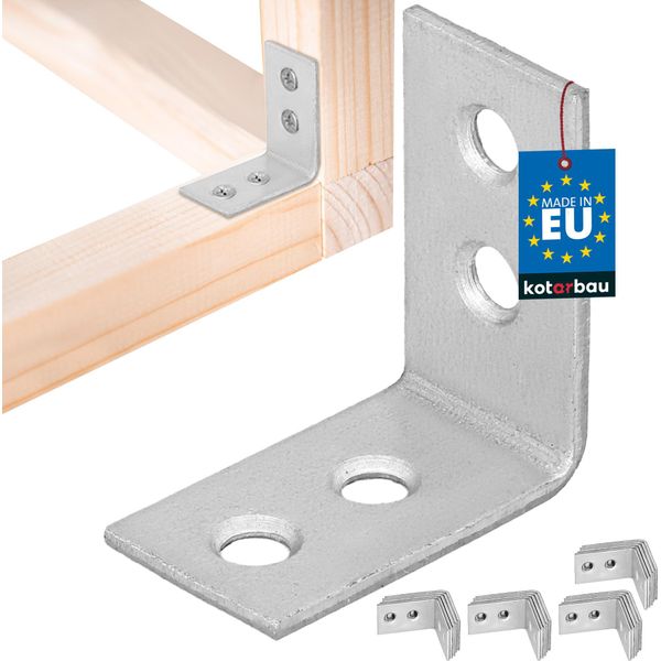 Kotarbau® Set Di 50 Connettori Angolari Angolo Pesante 30 X 30 X 17 Mm In Acciaio Zincato Angolo In Acciaio Stabile Connettore Per Travi Durevole Argento-image