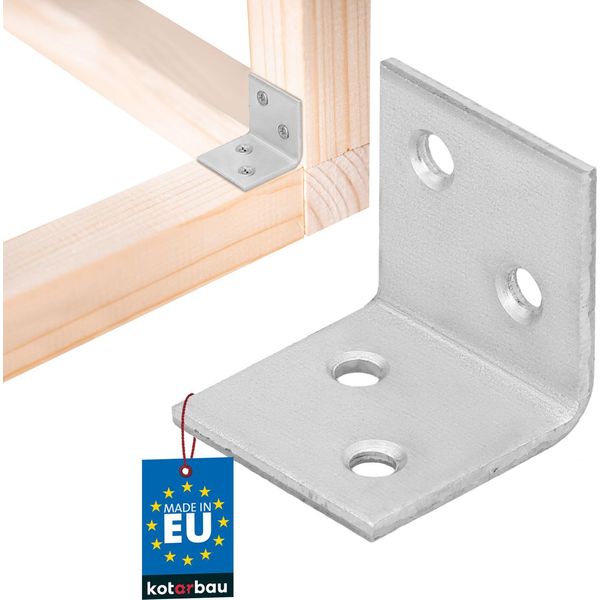 Kotarbau® Connettore Angolare Angolo Pesante 25 X 25 X 25 Mm In Acciaio Zincato Angolo In Acciaio Stabile Connettore Per Travi Durevole Argento-image