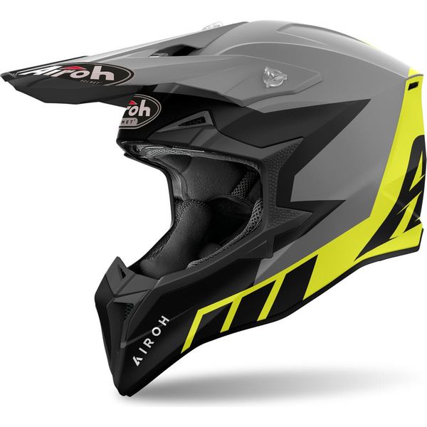 Airoh Wraaap Reloaded Casco Motocross, Schwarz/Grau/Gelb, Xl (61/62)-image