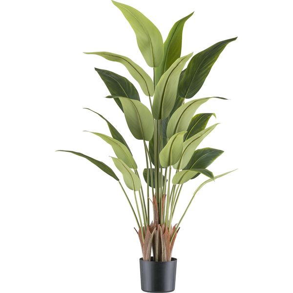 Pianta Artificiale Strelitzia Reginae 120 Cm In Vaso Di Plastica Nero 15X13 Cm Per Un Tocco Tropicale-image