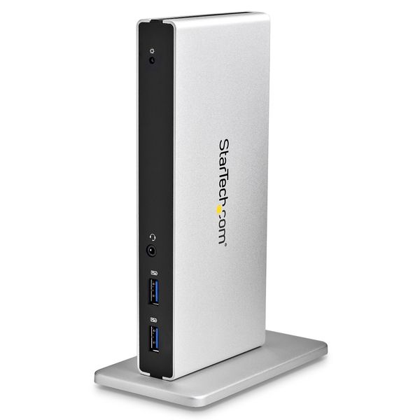 Startech.Com Docking Station Universale Per Laptop Usb 3.0 Per Dual-Monitor Dvi Gigabit Ethernet Con Adattatori Hdmi / Vga - Adattatore Usb A Dvi Hdmi O Vga - Dock Dvi Verticale Per Mac E Windows-image