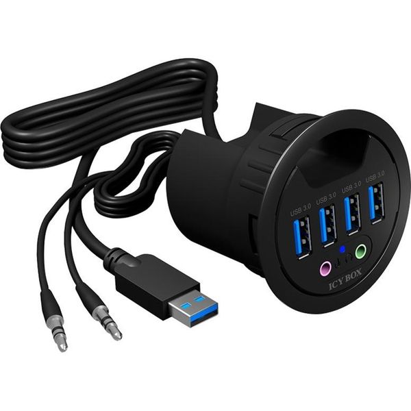 Hub 4-Port Icybox Usb 3.0 Ib-Hub1403A Tisch-Hub Mit Audio Retail-image
