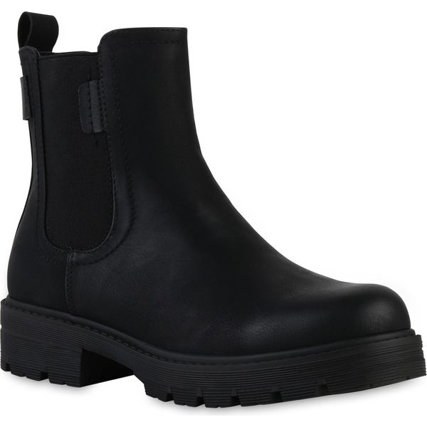 Van Hill Donna Stivaletti Classici Suola Profilata Piattaforma Anteriore Scarpe 841383, Colore: Nero, Taglia: 37-image