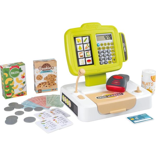 Smoby Registratore Di Cassa Elettronico Piccolo Con Scanner 350113-image