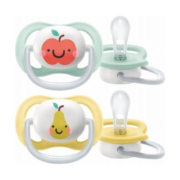Avent Succhietto Ultra Air Happy, 0-6M - Mela/Pera, Menta/Giallo-image
