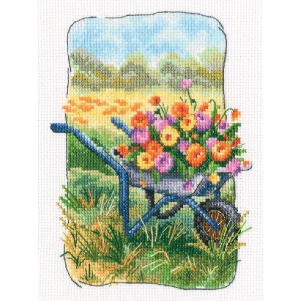 Rto Set Punto Croce "Il Vecchio Giardino Della Nonna"", Schema Da Contare, 13X17,5Cm C347"-image