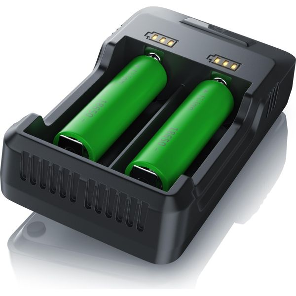 Caricabatterie Aplic 2000 Ma, Caricabatterie Usb Con Due Slot Per Batterie Ni-Mh / Ni-Cd / Li-Ion-image