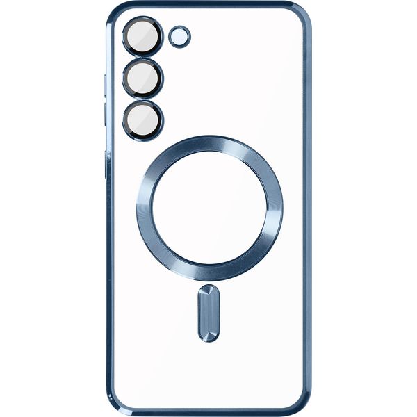 Avizar, Custodia Magsafe Con Cornice Cromata Per Galaxy S23 Plus, Resistente, Blu-image