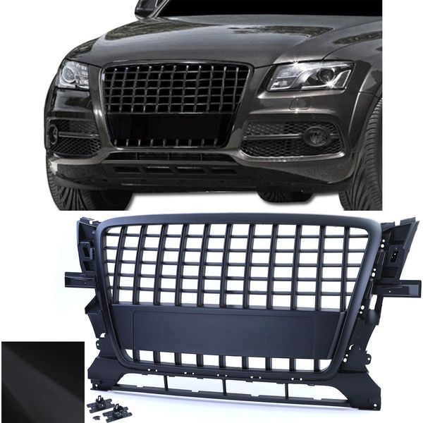 Griglia Radiatore Griglia Sportiva Griglia A Nido D'ape Nero Opaco Per Audi Q5 8R Dal 2008-2012-image
