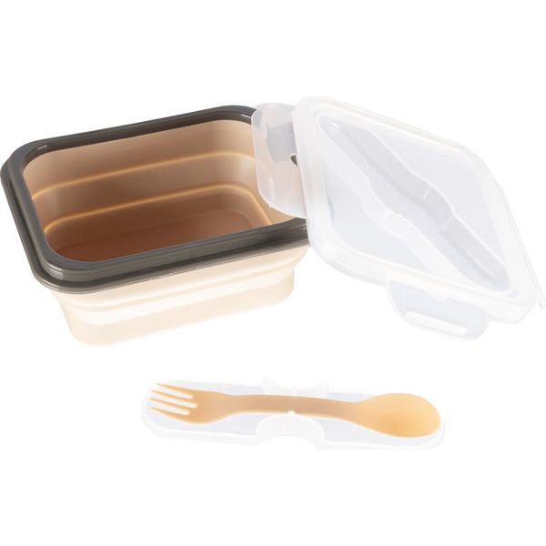 Zopa Scatola Per Snack In Silicone Con Posate Piccola, Sand Beige-image