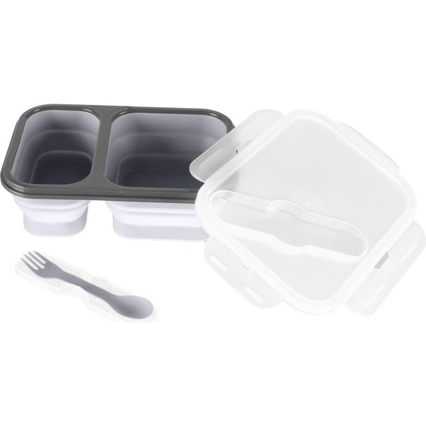 Zopa Scatola Per Snack In Silicone Con Posate Grande Tortora-image