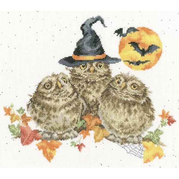 Confezione Da Ricamo A Punto Croce Bothy Threads "Happy Owl Holidays"", Schema Per Il Conteggio, XHD145, 33X29Cm"-image