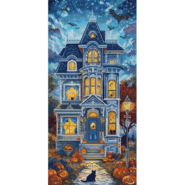 Kit Per Ricamo A Punto Croce Letistitch "Geistervilla"", Schema Contato, 19X39Cm"-image
