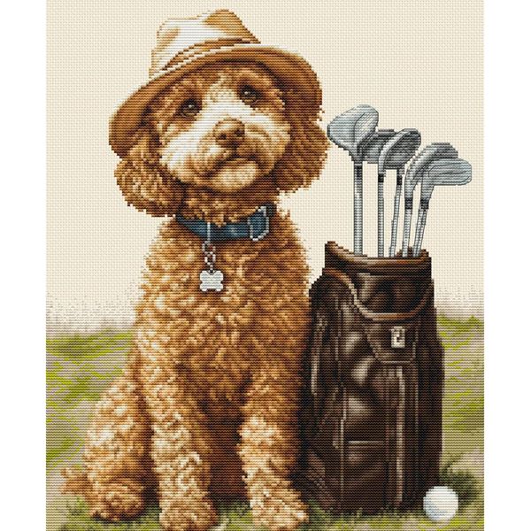 Luca-S Kit Punto Croce Contato "Il Maestro Di Golf"", 26X31Cm, Fai Da Te"-image