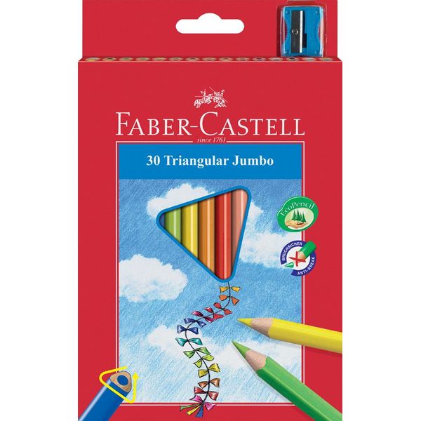 FABER-CASTELL Matite Colorate Triangolari Jumbo, Confezione Da 30 Pezzi-image