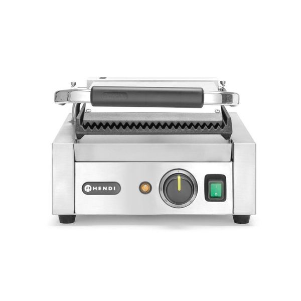 Griglia Di Contatto Hendi - Versione Singola, Scanalata Sopra E Sotto, 230V/1800W, 310X426X(H)210Mm-image