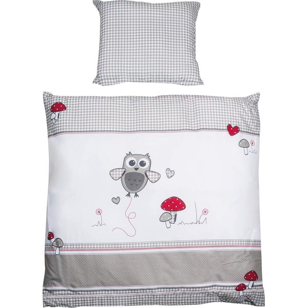 Roba Lenzuola Per Culla 2 Pezzi, Set Per Culla "Adam & Owl"", Lenzuola Per Neonati 80X80Cm, 100% Cotone"-image