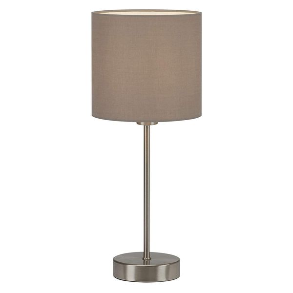 Lampada Da Tavolo Briloner Leuchten Fabric, 25 W, IP20, Taupe, Metallo-Tessuto, Escl. 1X E14, Ø 16 Xcm-image