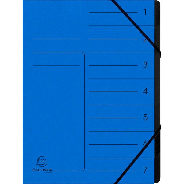 Exacompta 540702E Organizer - 7 Scomparti, A4, Truciolato Colorato, Blu-image