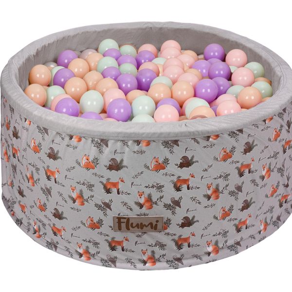 Flumi Ball Bath Baby Baby Ball Bath 90X40Cm Con 200 Palline 7Cm Eu-Viola, Menta, Pesca-image