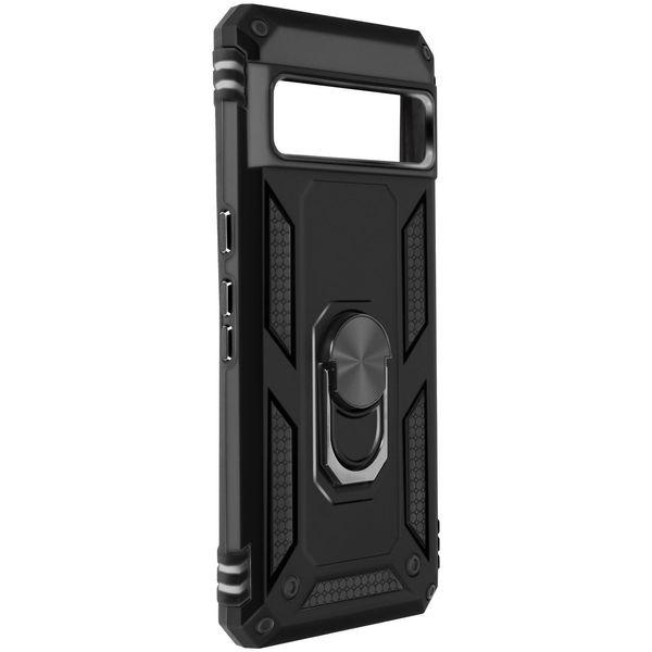 Custodia Ibrida Per Cellulare Con Supporto Ad Anello Per Google Pixel 8 Pro - Nero-image
