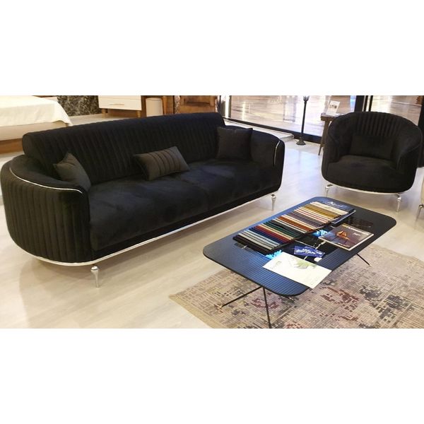 Set Di Divani 3 1 Posti Design Divano Imbottito Moderno Lusso Nuovo-image