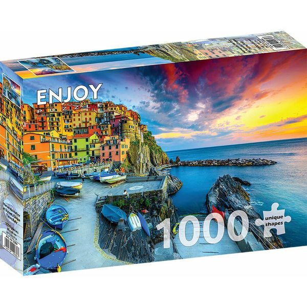 Enjoy Puzzle Porto Di Manarola Al Tramonto, Cinque Terre, Italia 1000 Pezzi-image