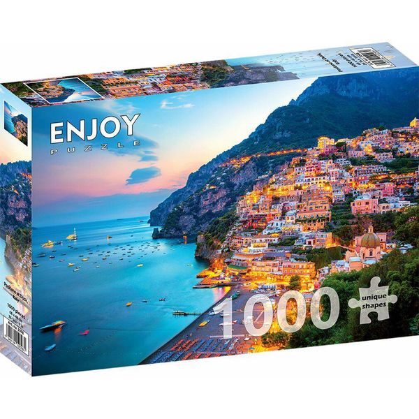 Enjoy Puzzle Positano Al Tramontoä Mmerung, Italia 1000 Pezzi-image