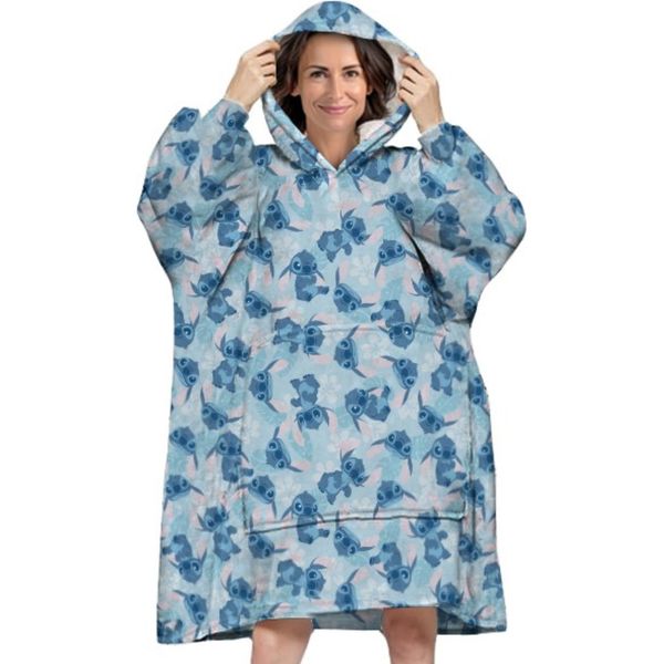 Disney Lilo & Stitch Felpa Con Cappuccio Poncho Fiori Taglia Xs - L - Poliestere-image