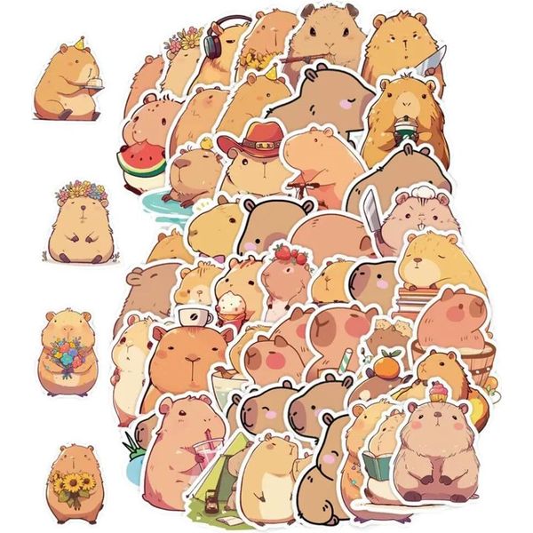 Adesivi Motivazionali Colorati Del Capibara Da Realizzare Da Soli, 50 Pezzi-image