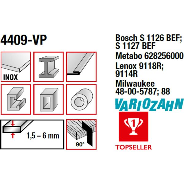 Lama Bimetallica Mps Fresata E Regolata Lunghezza Totale 225/Lunghezza Denti 205 Mm, Passo Denti 1,4-1,8 Mm : 1,4-1,8 Mm : 225 Mm Lunghezza Totale: 225 Mm Passo Denti: 1,4-1,8 Mm-image