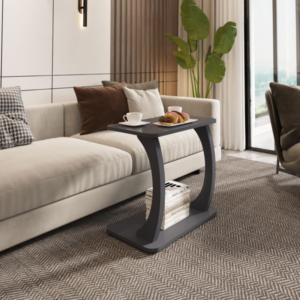 Tavolino 'Stattela' Tavolino A C 59 X 35 X 56 Cm Con 4 Ruote Grigio-image