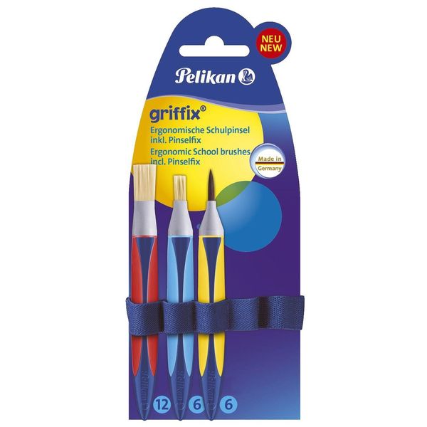 Pelikan 700726 Set Iniziale Di Spazzole Per La Scuola Pelikan Griffix, 3 Pezzi-image