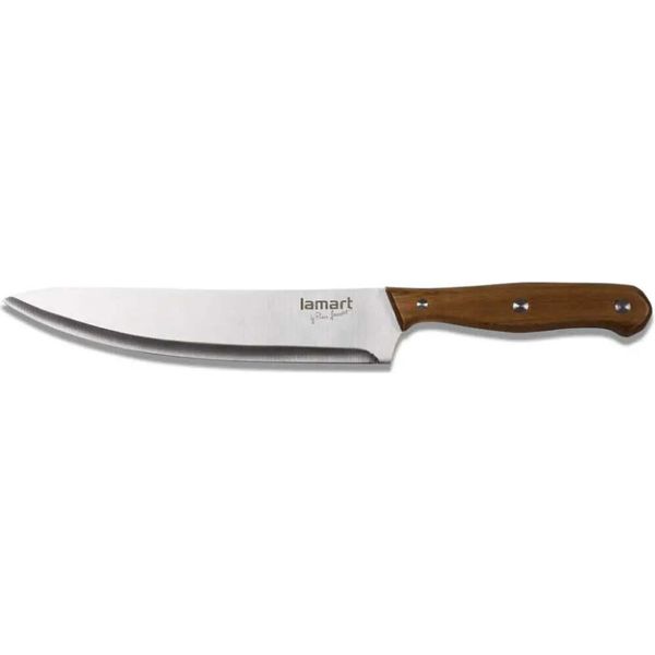 Lamart LT2089 Coltello Da Chef, Materiale Acciaio Inox / Legno, Argento / Marrone, Lunghezza Lama - 19 Cm, Lunghezza Lama - 30,5 Cm-image