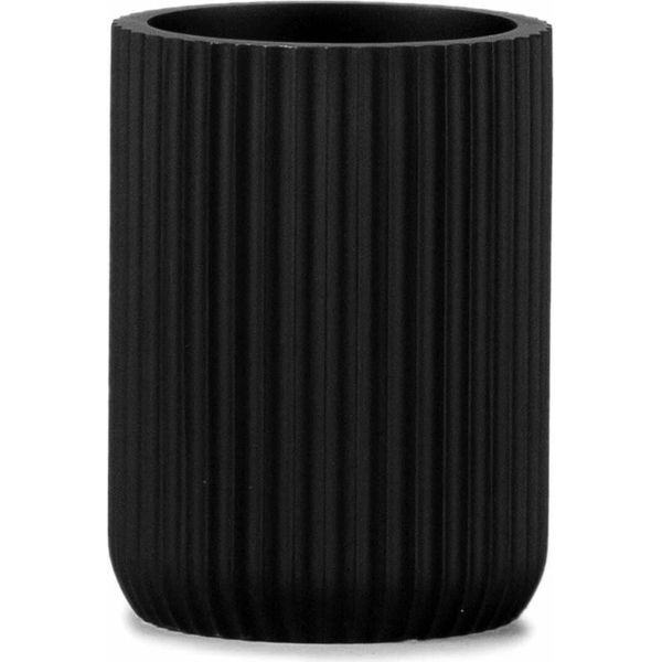 Portaspazzolino Andrea House Resina Nera Opaca (Ø 7 X 9,5 Cm)-image