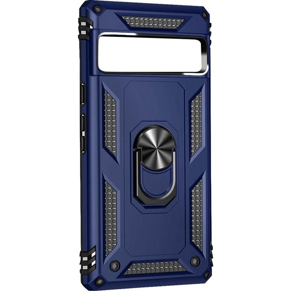 Custodia Ibrida Per Cellulare Con Supporto Ad Anello Per Google Pixel 7A - Blu Scuro-image