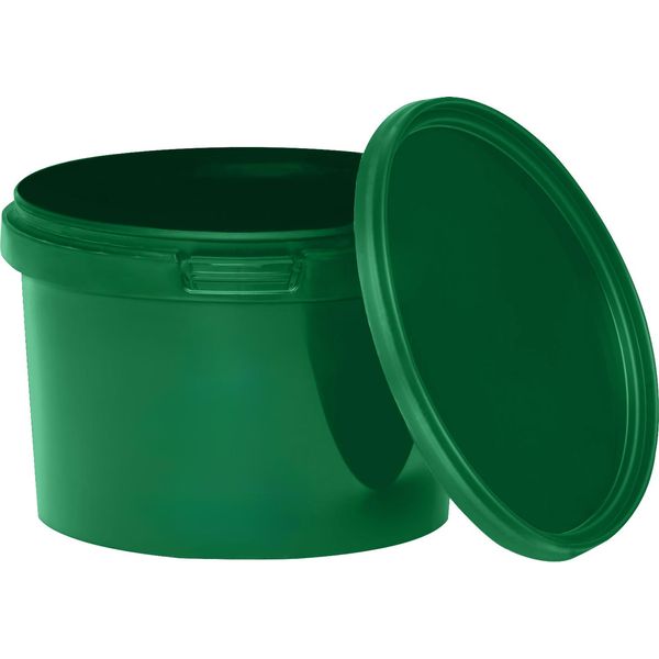 Secchio Benbow Con Coperchio 0,5L X20 Verde - Sicuro Per Gli Alimenti, Robusto, Ermetico, A Prova Di Perdite, Inodore - Secchio In Plastica Con Manico - Vuoto-image