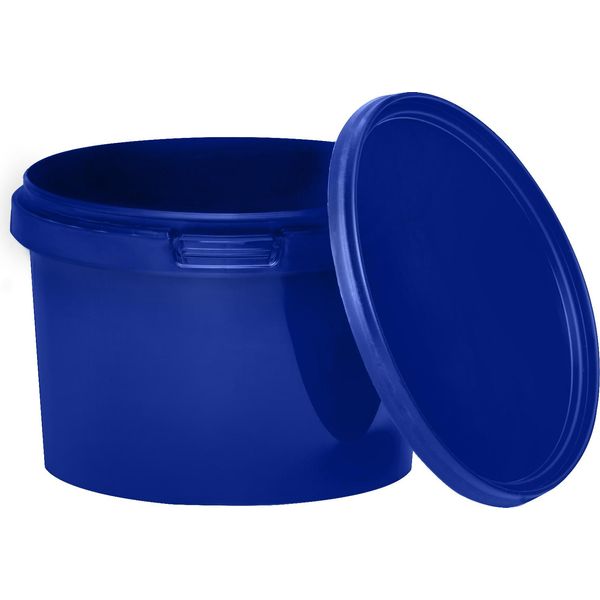 Secchio Benbow Con Coperchio 0,5L X20 Blu - Sicuro Per Gli Alimenti, Robusto, Ermetico, A Prova Di Perdite, Inodore - Secchio In Plastica Con Manico - Vuoto-image