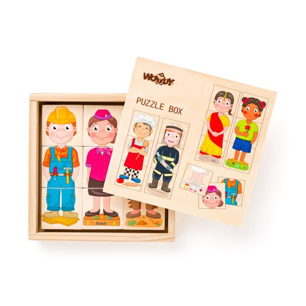 Woody Puzzle Persone E Professioni Di Tutto Il Mondo, In Scatola Di Legno, 36 Pezzi Woody 102190329-image