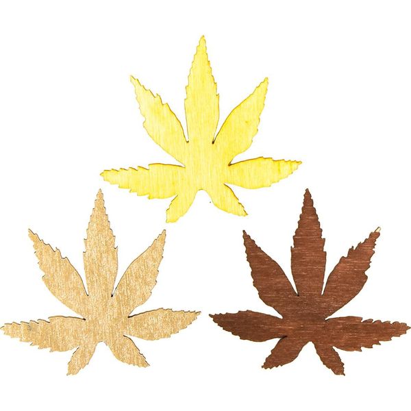 Decorazione A Spargimento Foglie Autunnali Legno Giallo Marrone Platino 4Cm 72 Pezzi Decorazione Tavola Artigianato-image